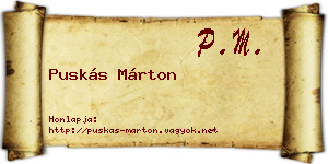 Puskás Márton névjegykártya