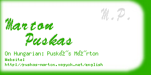 marton puskas business card